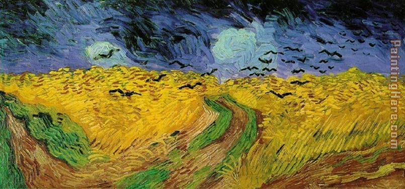 Crows over a Wheatfield painting - Vincent van Gogh Crows over a Wheatfield art painting